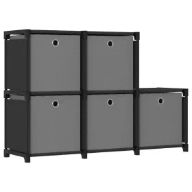 Shelving with 5 cubes with black fabric boxes 103x30x72.5 cm by vidaXL, Bookcases and shelves - Ref: Foro24-322603, Price: 37...