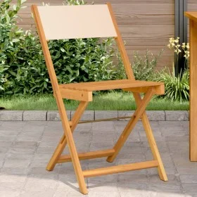Bistrostühle, 2 Stück Massivholz Akazie und beige Stoff von , Gartenstühle - Ref: Foro24-367684, Preis: 89,37 €, Rabatt: %