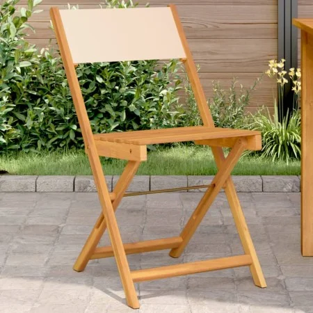 Bistrostühle, 2 Stück Massivholz Akazie und beige Stoff von , Gartenstühle - Ref: Foro24-367684, Preis: 85,70 €, Rabatt: %