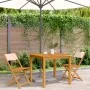 Bistrostühle, 2 Stück Massivholz Akazie und beige Stoff von , Gartenstühle - Ref: Foro24-367684, Preis: 85,70 €, Rabatt: %