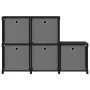 Shelving with 5 cubes with black fabric boxes 103x30x72.5 cm by vidaXL, Bookcases and shelves - Ref: Foro24-322603, Price: 37...