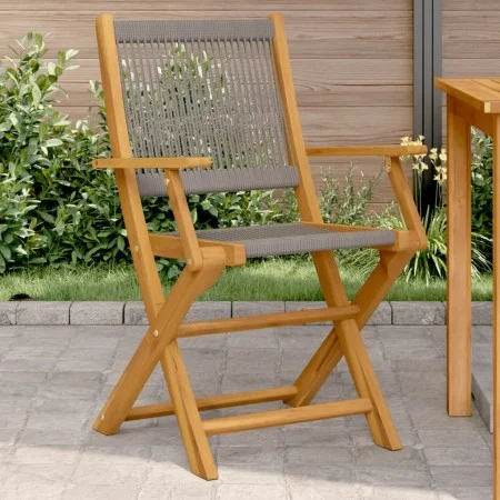 Gartenstühle 2 Stück Massivholz Akazie Polypropylen Grau von , Gartenstühle - Ref: Foro24-367667, Preis: 139,55 €, Rabatt: %