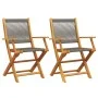 Gartenstühle 2 Stück Massivholz Akazie Polypropylen Grau von , Gartenstühle - Ref: Foro24-367667, Preis: 139,55 €, Rabatt: %