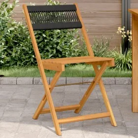 Bistrostühle, 2 Stück Massivholz Akazie und schwarzes Polypropylen von , Gartenstühle - Ref: Foro24-367678, Preis: 95,82 €, R...