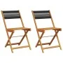 Sillas bistró 2 uds madera maciza acacia y polipropileno negro de , Sillas de jardín - Ref: Foro24-367678, Precio: 90,25 €, D...