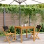 Bistrostühle, 2 Stück Massivholz Akazie und schwarzes Polypropylen von , Gartenstühle - Ref: Foro24-367678, Preis: 91,90 €, R...