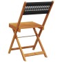 Bistrostühle, 2 Stück Massivholz Akazie und schwarzes Polypropylen von , Gartenstühle - Ref: Foro24-367678, Preis: 91,90 €, R...