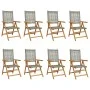 8 Stück verstellbare Gartenstühle aus PE-Rattan und massivem Holz in Grau. von , Gartenstühle - Ref: Foro24-3214525, Preis: 5...