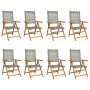 8 Stück verstellbare Gartenstühle aus PE-Rattan und massivem Holz in Grau. von , Gartenstühle - Ref: Foro24-3214525, Preis: 6...