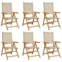 Sillas de jardín reclinables 6 uds ratán PE madera maciza beige de , Sillas de jardín - Ref: Foro24-3214527, Precio: 475,40 €...