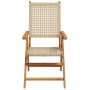 Reclining garden chairs 6 pcs PE rattan solid wood beige by , Garden chairs - Ref: Foro24-3214527, Price: 485,05 €, Discount: %