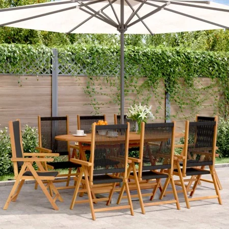 Sillas de jardín reclinables 8 uds madera maciza acacia negro de , Sillas de jardín - Ref: Foro24-3214531, Precio: 647,24 €, ...