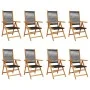 Gartenliegestühle 8 Stück Massivholz Akazie Schwarz von , Gartenstühle - Ref: Foro24-3214531, Preis: 646,43 €, Rabatt: %