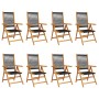 Gartenliegestühle 8 Stück Massivholz Akazie Schwarz von , Gartenstühle - Ref: Foro24-3214531, Preis: 609,09 €, Rabatt: %