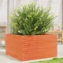 Solid pine wood planter in brown wax 80x80x45.5 cm by , Pots and planters - Ref: Foro24-847260, Price: 143,28 €, Discount: %
