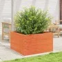 Solid pine wood planter in brown wax 80x80x45.5 cm by , Pots and planters - Ref: Foro24-847260, Price: 143,28 €, Discount: %