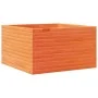 Solid pine wood planter in brown wax 80x80x45.5 cm by , Pots and planters - Ref: Foro24-847260, Price: 143,28 €, Discount: %