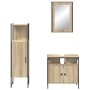 Juego de muebles de baño 3 pcs Marrón 33 x 33 x 120.5 cm