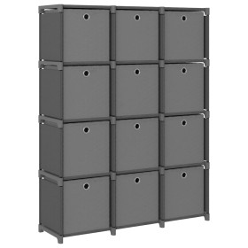 Shelving with 12 cubes with gray fabric boxes 103x30x141 cm by vidaXL, Bookcases and shelves - Ref: Foro24-322617, Price: 85,...