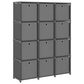 Shelving with 12 cubes with gray fabric boxes 103x30x141 cm by vidaXL, Bookcases and shelves - Ref: Foro24-322617, Price: 80,...