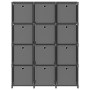 Regal mit 12 Würfeln mit grauen Stoffboxen 103x30x141 cm von vidaXL, Bücherregale und Regale - Ref: Foro24-322617, Preis: 85,...