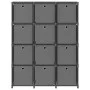 Shelving with 12 cubes with gray fabric boxes 103x30x141 cm by vidaXL, Bookcases and shelves - Ref: Foro24-322617, Price: 80,...