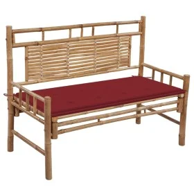 Banco de jardín con cojín bambú 120 cm by , garden benches - Ref: Foro24-3063885, Price: 134,10 €, Discount: %