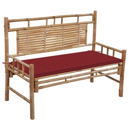 Banco de jardín con cojín bambú 120 cm by , garden benches - Ref: Foro24-3063885, Price: 139,95 €, Discount: %