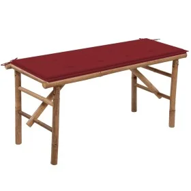 Faltbare Gartenbank mit Bambuskissen, 118 cm. von , Gartenbänke - Ref: Foro24-3063858, Preis: 81,94 €, Rabatt: %
