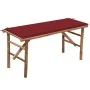 Banco de jardín plegable con cojín bambú 118 cm de , Bancos de jardín - Ref: Foro24-3063858, Precio: 81,94 €, Descuento: %