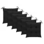 Garden chairs 6 units with black cushions teak wood by , Garden chairs - Ref: Foro24-3065612, Price: 400,63 €, Discount: %