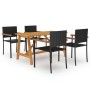5-teiliges Garten-Esszimmerset schwarz von , Gartensets - Ref: Foro24-3068764, Preis: 382,87 €, Rabatt: %