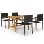 Garden dining set 5 pieces black by , Garden sets - Ref: Foro24-3068764, Price: 366,19 €, Discount: %