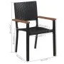 Juego de comedor para jardín 5 piezas negro de , Conjuntos de jardín - Ref: Foro24-3068764, Precio: 366,19 €, Descuento: %