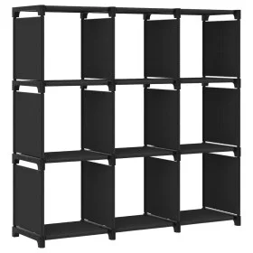 Shelf with 9 black fabric cubes 103x30x107.5 cm by vidaXL, Bookcases and shelves - Ref: Foro24-322610, Price: 29,03 €, Discou...