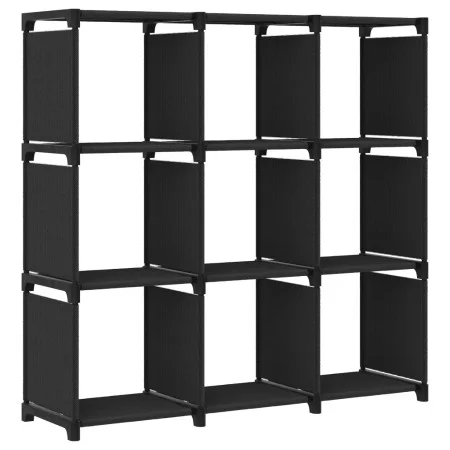 Estantería de 9 cubos de tela negro 103x30x107,5 cm de vidaXL, Librerías y estanterías - Ref: Foro24-322610, Precio: 29,03 €,...