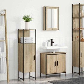 Juego de muebles de baño 3 pcs Marrón 60 x 30 x 60 cm