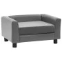 Sofá para perros felpa y cuero sintético gris 60x43x30 cm de , Camas para perros - Ref: Foro24-170959, Precio: 78,42 €, Descu...