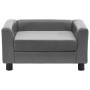 Plush and synthetic leather gray dog sofa 60x43x30 cm by , Beds for dogs - Ref: Foro24-170959, Price: 79,69 €, Discount: %