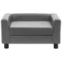 Sofá para perros felpa y cuero sintético gris 60x43x30 cm de , Camas para perros - Ref: Foro24-170959, Precio: 78,42 €, Descu...