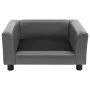 Sofá para perros felpa y cuero sintético gris 60x43x30 cm de , Camas para perros - Ref: Foro24-170959, Precio: 78,42 €, Descu...