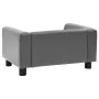 Sofá para perros felpa y cuero sintético gris 60x43x30 cm de , Camas para perros - Ref: Foro24-170959, Precio: 78,42 €, Descu...
