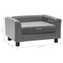 Sofá para perros felpa y cuero sintético gris 60x43x30 cm de , Camas para perros - Ref: Foro24-170959, Precio: 78,42 €, Descu...