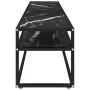 TV stand made of tempered glass in black marble color, measuring 180x40x40.5 cm. by , TV Furniture - Ref: Foro24-331725, Pric...