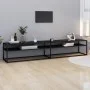 TV-Möbel aus schwarzem Marmor in den Maßen 220x40x40,5 cm mit gehärtetem Glas. von , TV-Möbel - Ref: Foro24-331733, Preis: 12...
