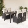 5-teiliges Gartenmöbel-Set mit Kissen synthetisches Rattan schwarz von , Gartensets - Ref: Foro24-3213061, Preis: 654,38 €, R...
