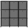 Shelving with 9 cubes with black fabric boxes 103x30x107.5 cm by vidaXL, Bookcases and shelves - Ref: Foro24-322611, Price: 6...