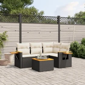 5-piece garden furniture set with black synthetic rattan cushions by , Garden sets - Ref: Foro24-3259179, Price: 327,33 €, Di...