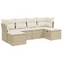 Garden sofa set with 6-piece synthetic rattan beige cushions by , Garden sets - Ref: Foro24-3263234, Price: 395,25 €, Discoun...