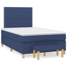 Box spring bed with blue fabric mattress 120x190 cm by , Beds and slatted bases - Ref: Foro24-3270403, Price: 419,45 €, Disco...